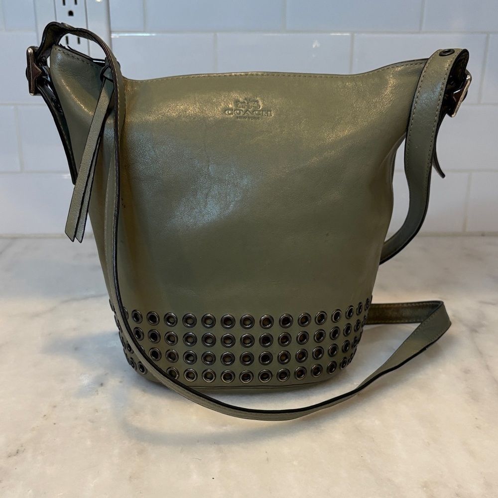 Coach Bag Purse Handbag Leather Bleecker Grommets Mini Duffel Bag Pocketbook